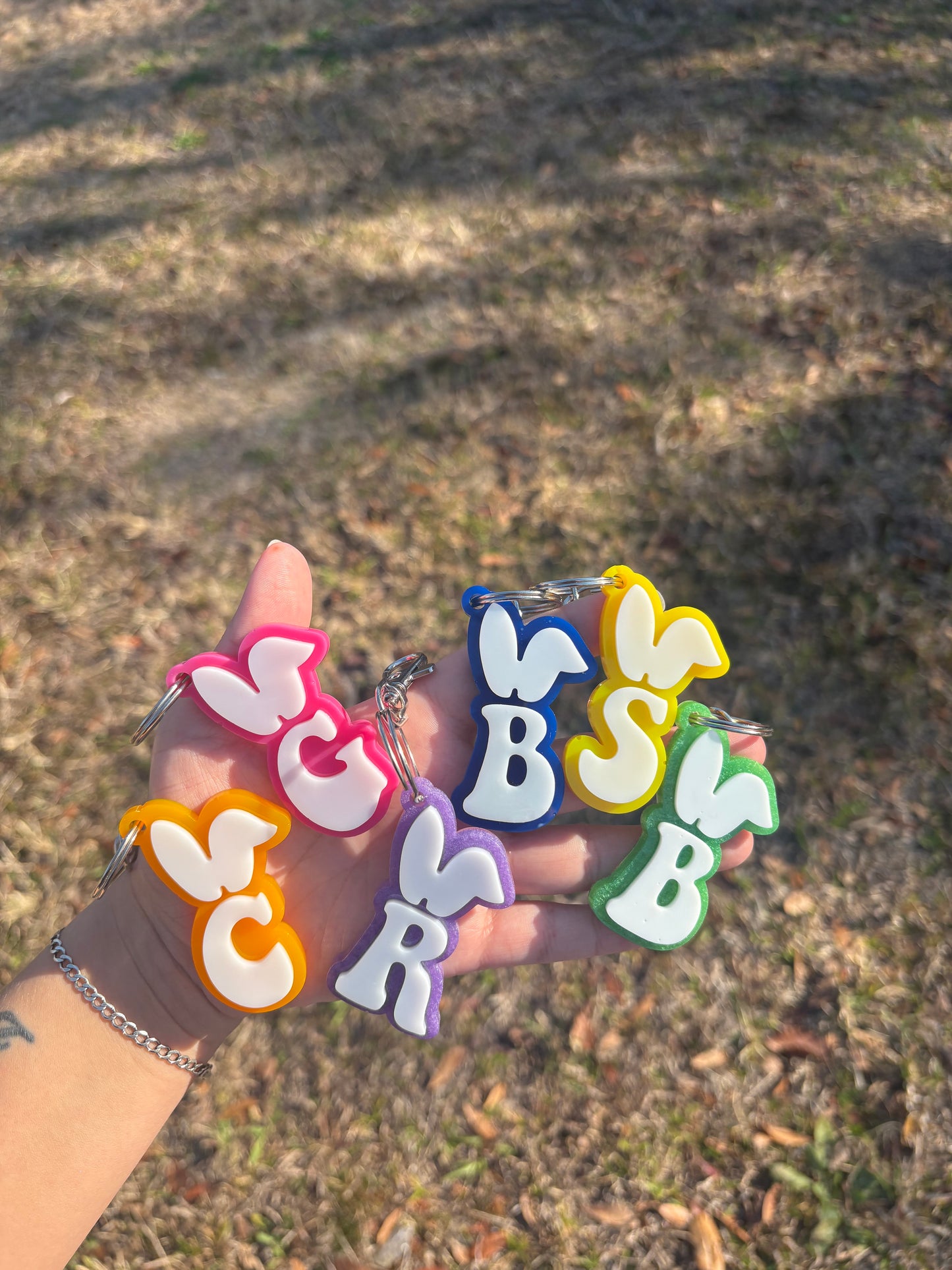 Custom Bunny Ears “Letter” Keychain