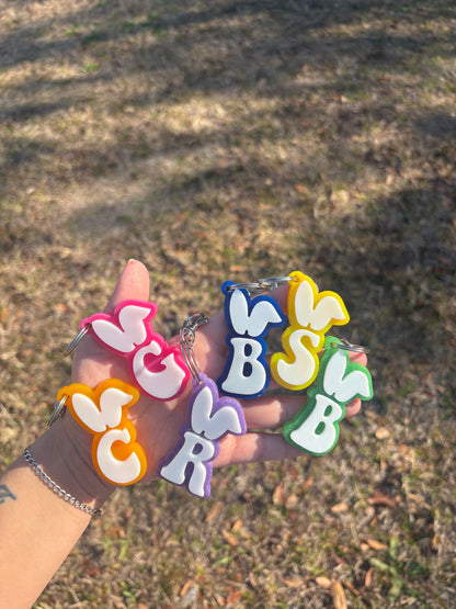 Custom Bunny Ears “Letter” Keychain