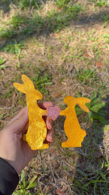 Custom Rabbits Holding Heart