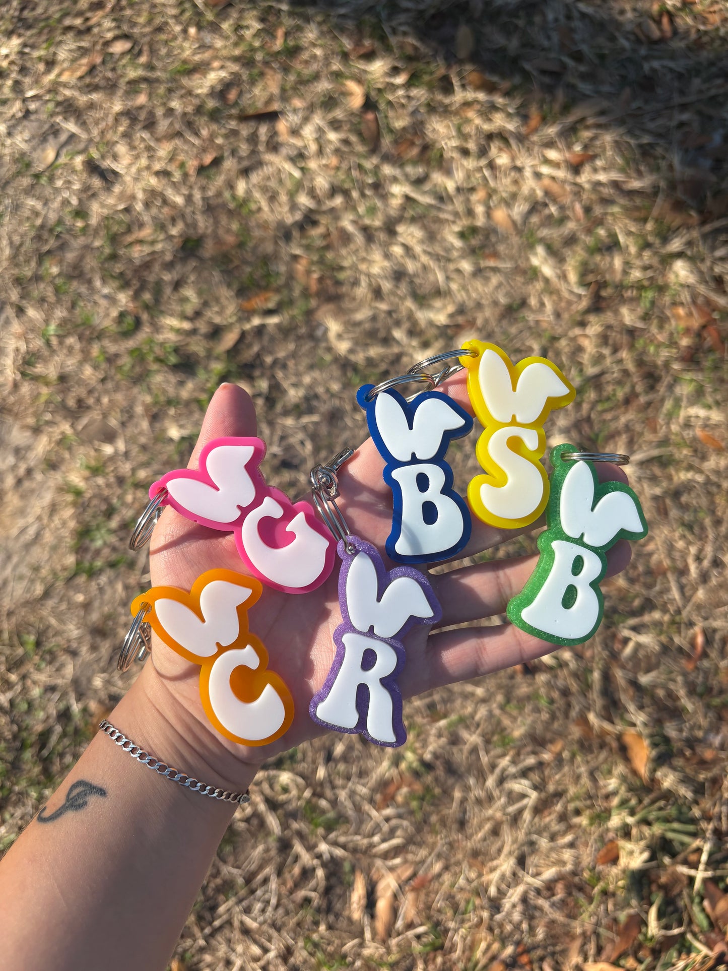 Custom Bunny Ears “Letter” Keychain