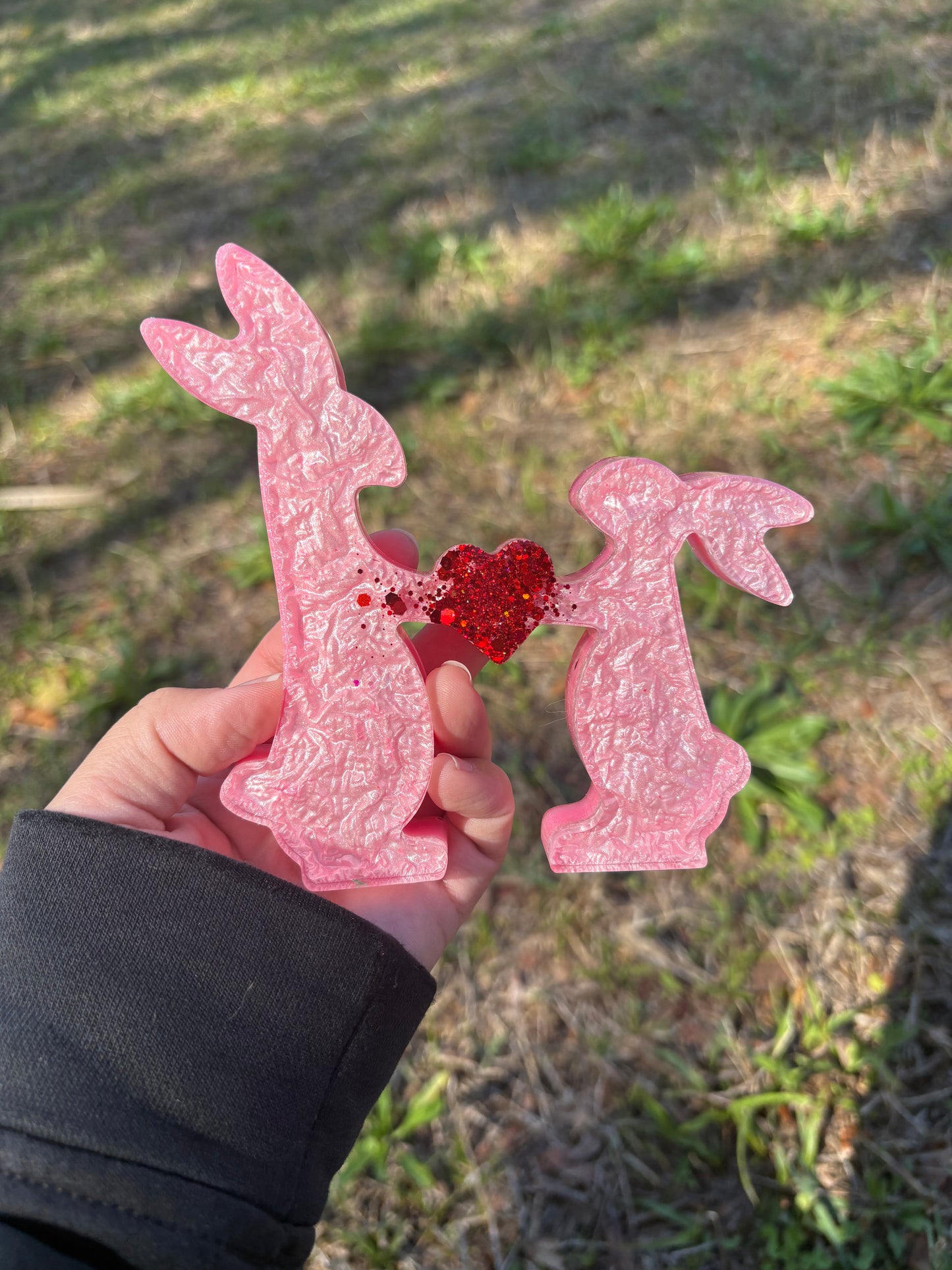Custom Rabbits Holding Heart